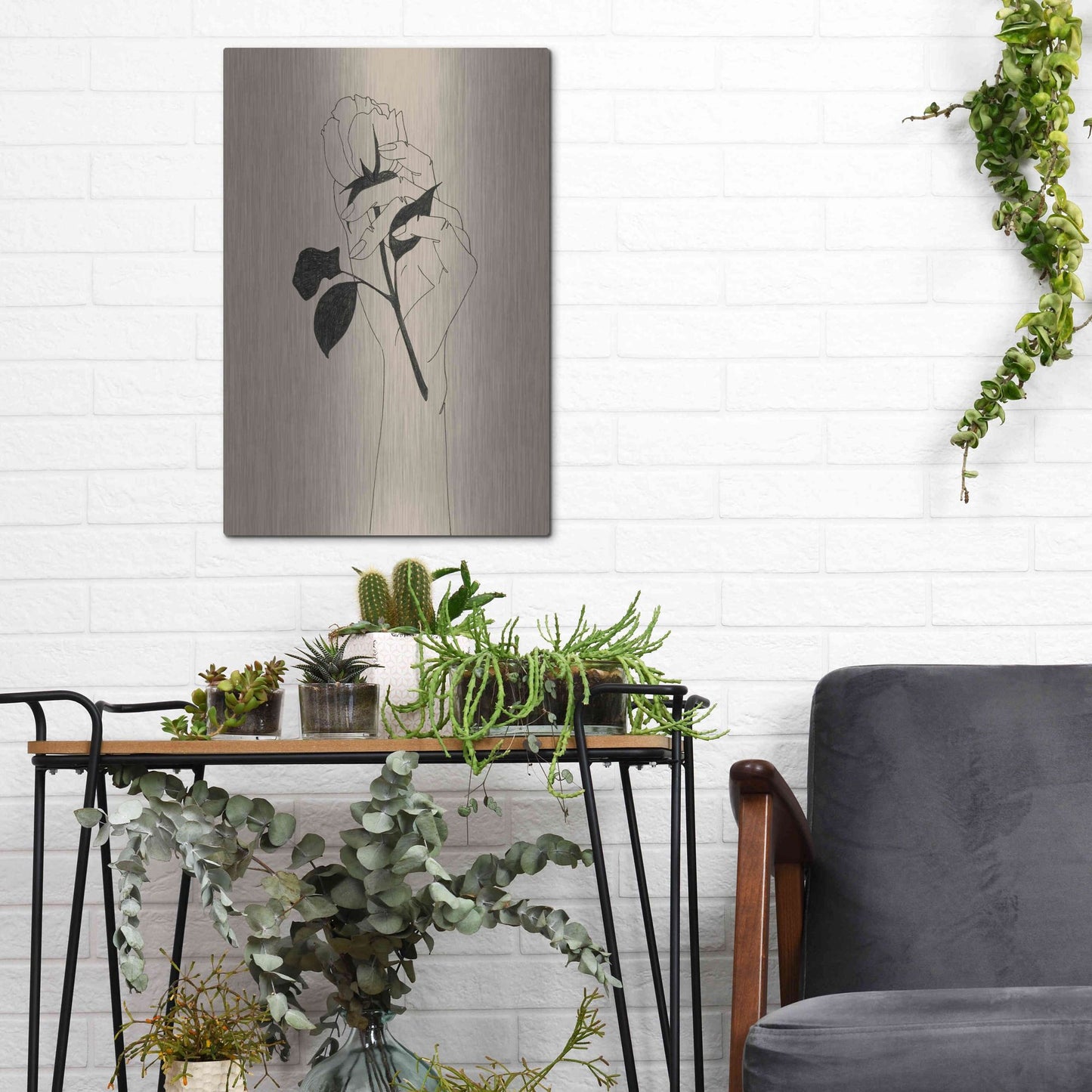 Luxe Metal Art 'You're the One II' by Grace Popp, Metal Wall Art,12x16