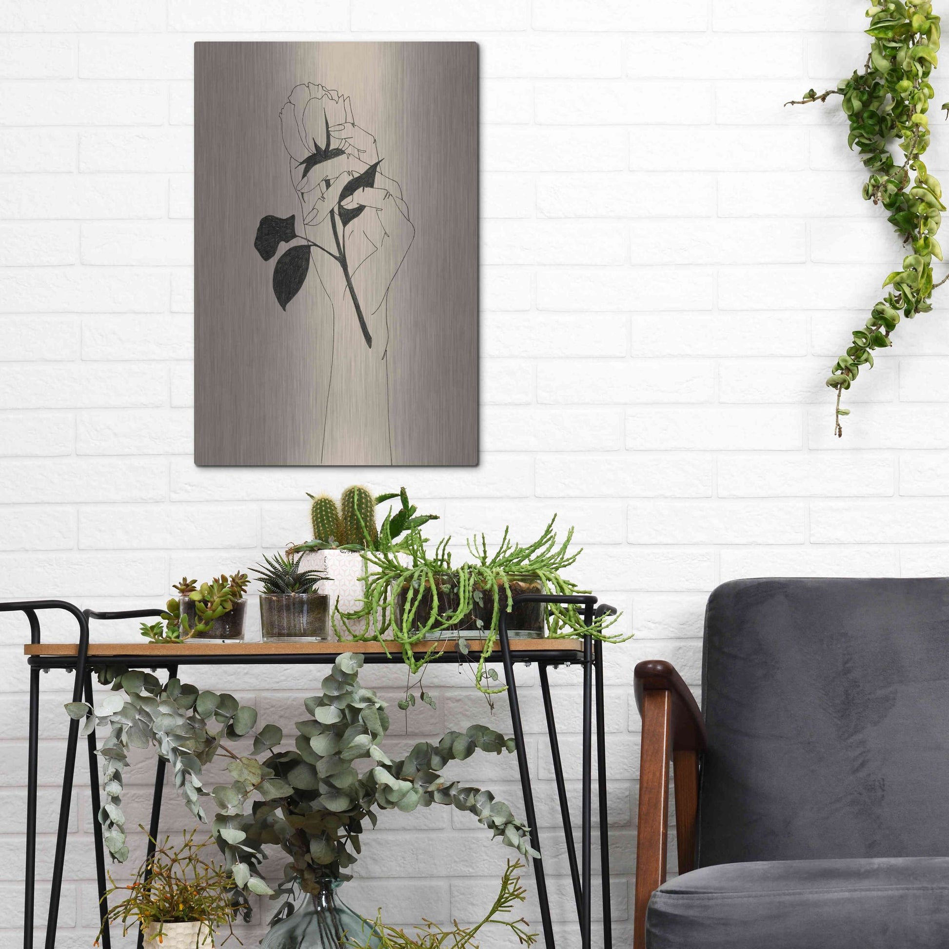 Luxe Metal Art 'You're the One II' by Grace Popp, Metal Wall Art,12x16