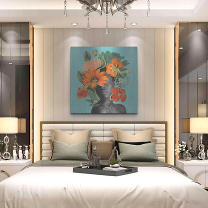 Luxe Metal Art 'Tangerine Tropics I' by Grace Popp, Metal Wall Art,36x36