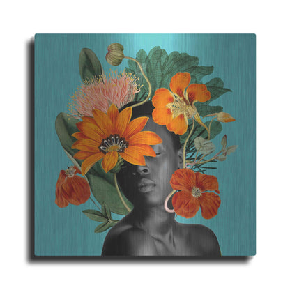 Luxe Metal Art 'Tangerine Tropics I' by Grace Popp, Metal Wall Art