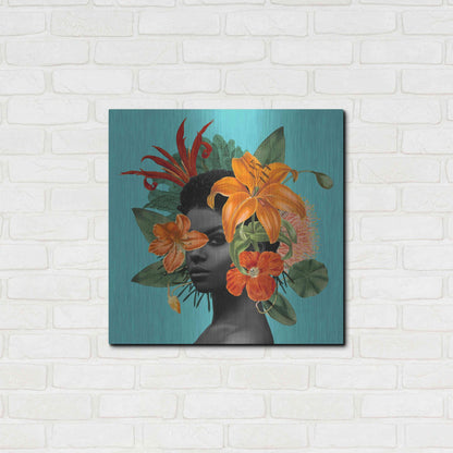 Luxe Metal Art 'Tangerine Tropics II' by Grace Popp, Metal Wall Art,24x24