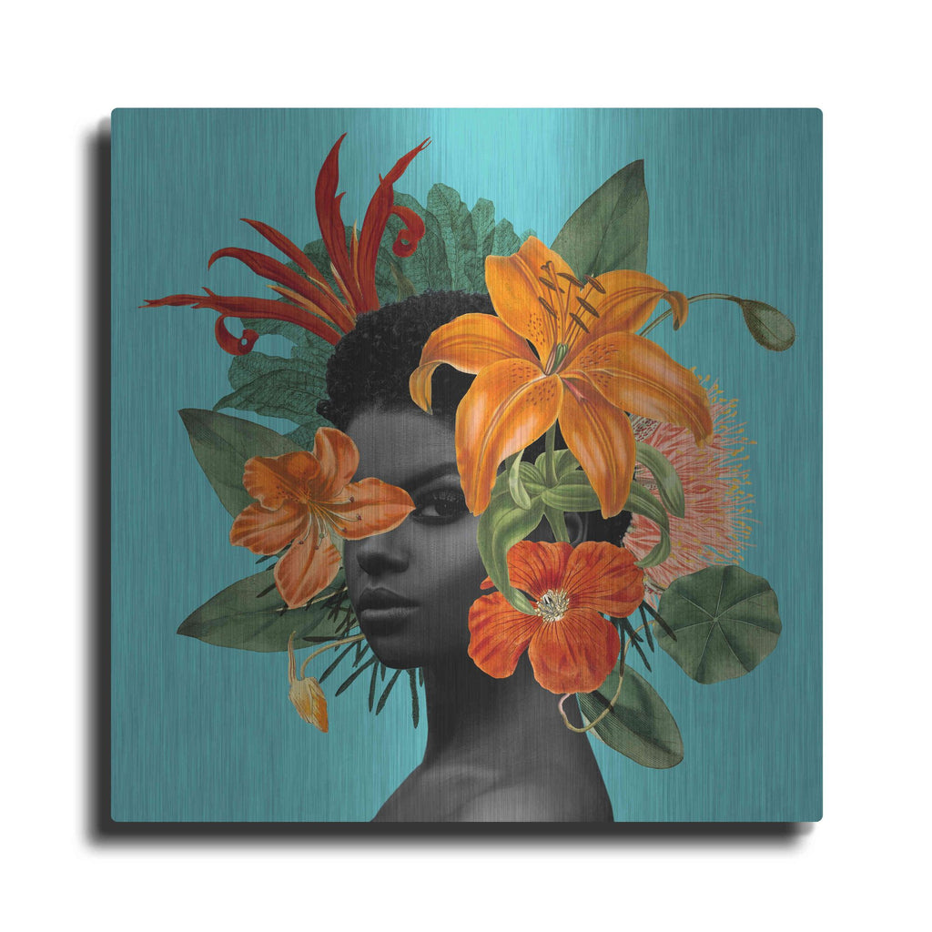 Luxe Metal Art 'Tangerine Tropics II' by Grace Popp, Metal Wall Art