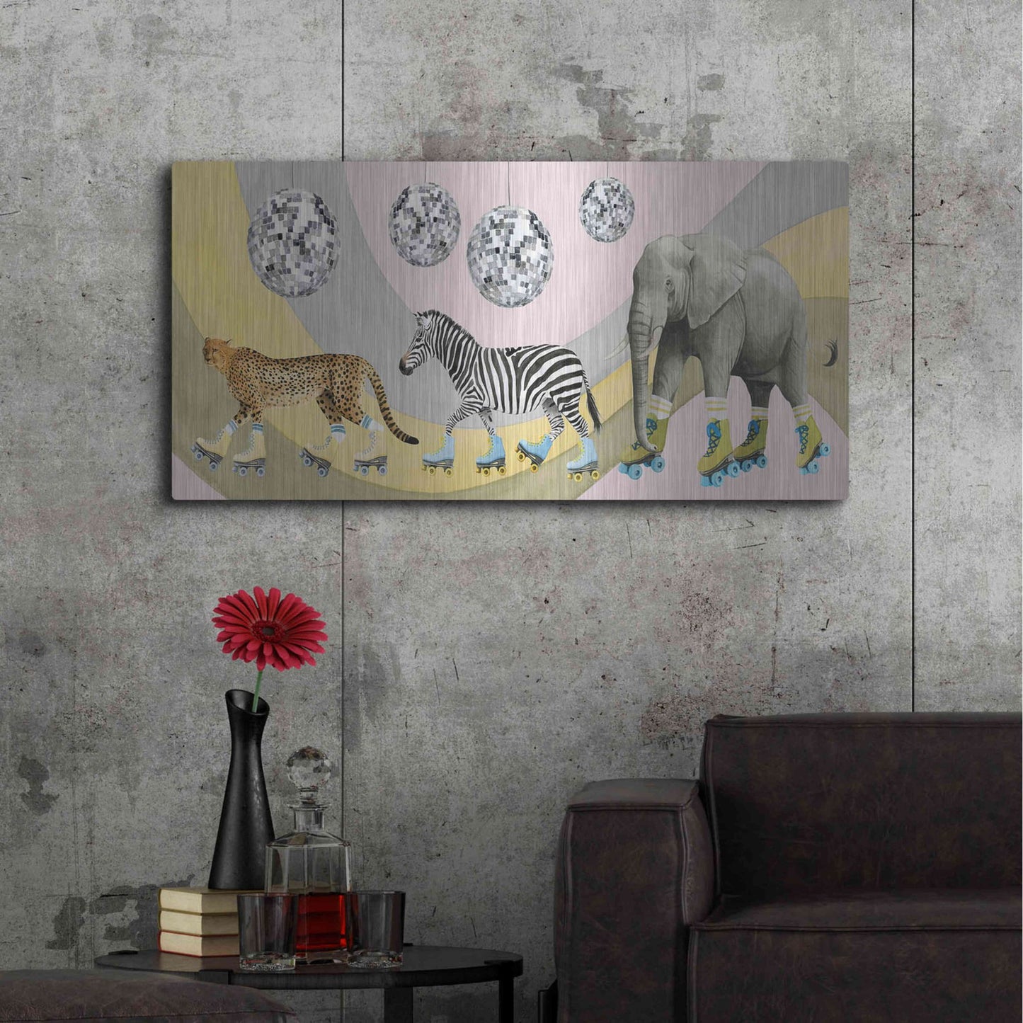 Luxe Metal Art 'High Rollers Collection D' by Grace Popp, Metal Wall Art,48x24