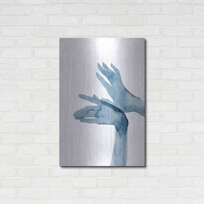 Luxe Metal Art 'Shadow Hands I' by Grace Popp, Metal Wall Art,24x36