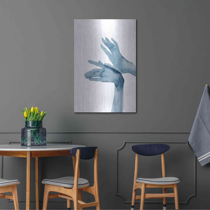 Luxe Metal Art 'Shadow Hands I' by Grace Popp, Metal Wall Art,24x36