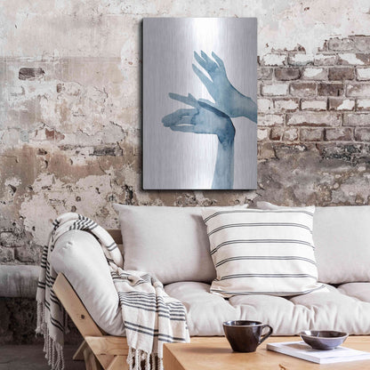 Luxe Metal Art 'Shadow Hands I' by Grace Popp, Metal Wall Art,24x36