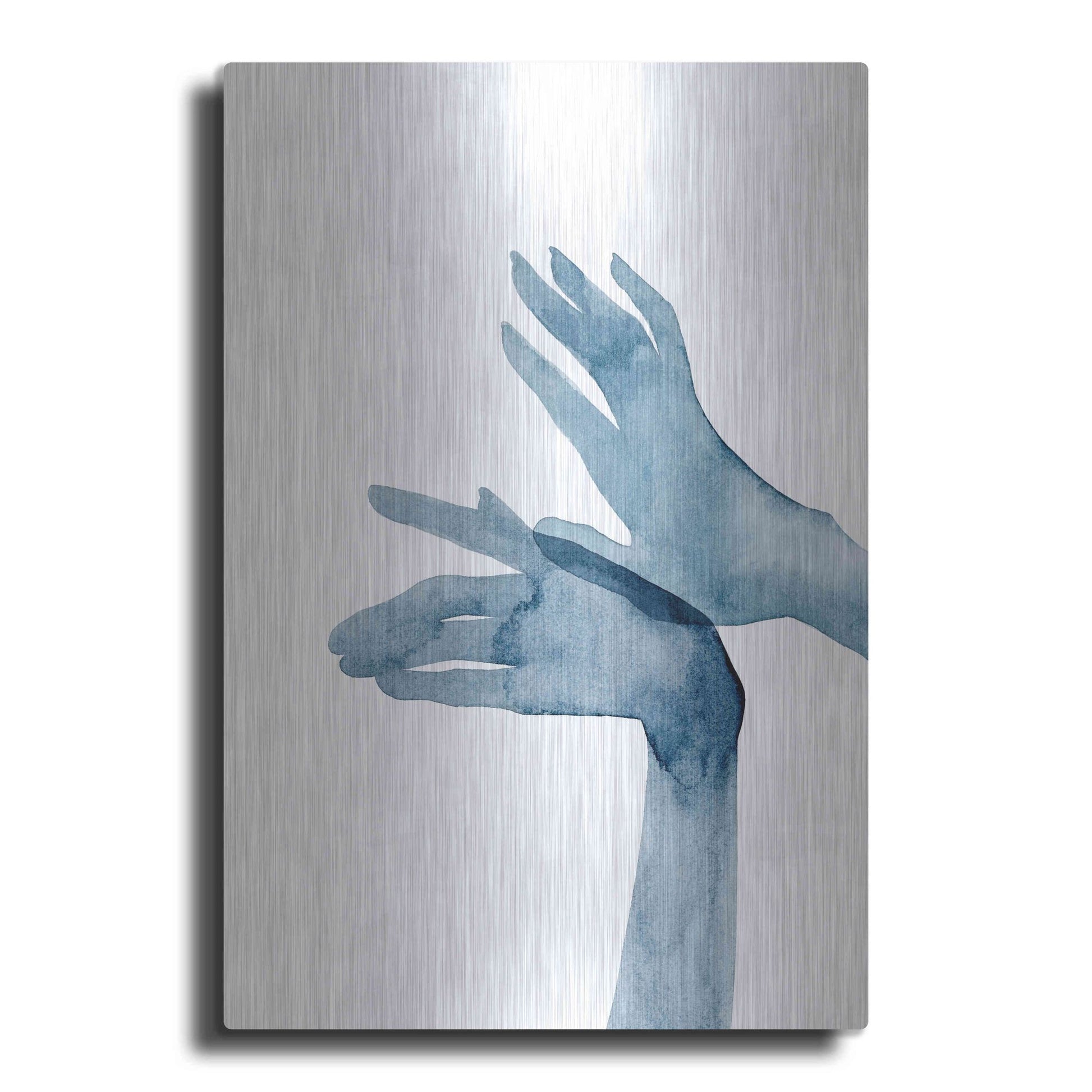 Luxe Metal Art 'Shadow Hands I' by Grace Popp, Metal Wall Art