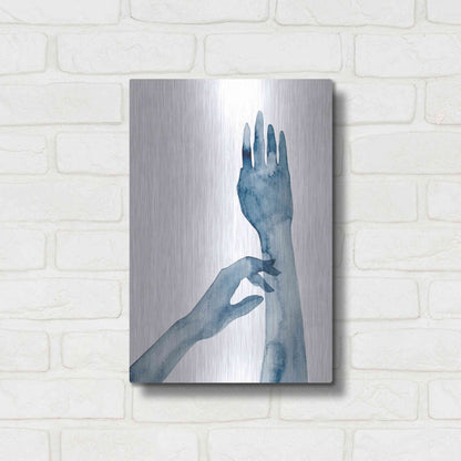 Luxe Metal Art 'Shadow Hands II' by Grace Popp, Metal Wall Art,12x16
