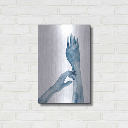 Luxe Metal Art 'Shadow Hands II' by Grace Popp, Metal Wall Art,16x24
