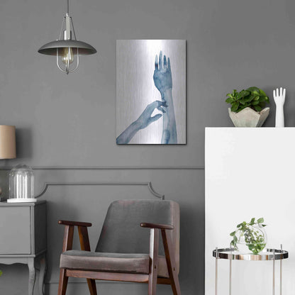 Luxe Metal Art 'Shadow Hands II' by Grace Popp, Metal Wall Art,16x24
