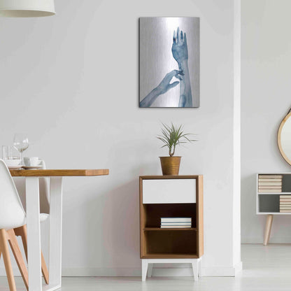 Luxe Metal Art 'Shadow Hands II' by Grace Popp, Metal Wall Art,16x24