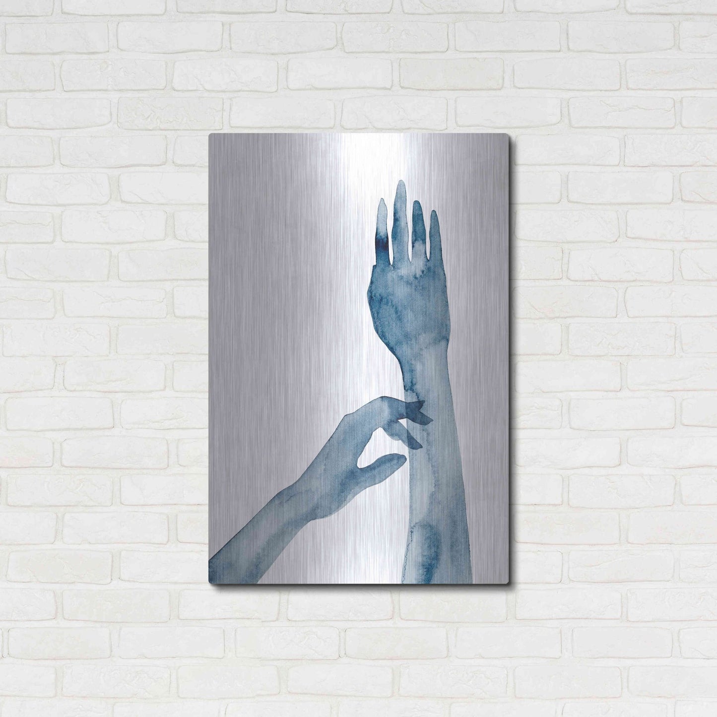 Luxe Metal Art 'Shadow Hands II' by Grace Popp, Metal Wall Art,24x36