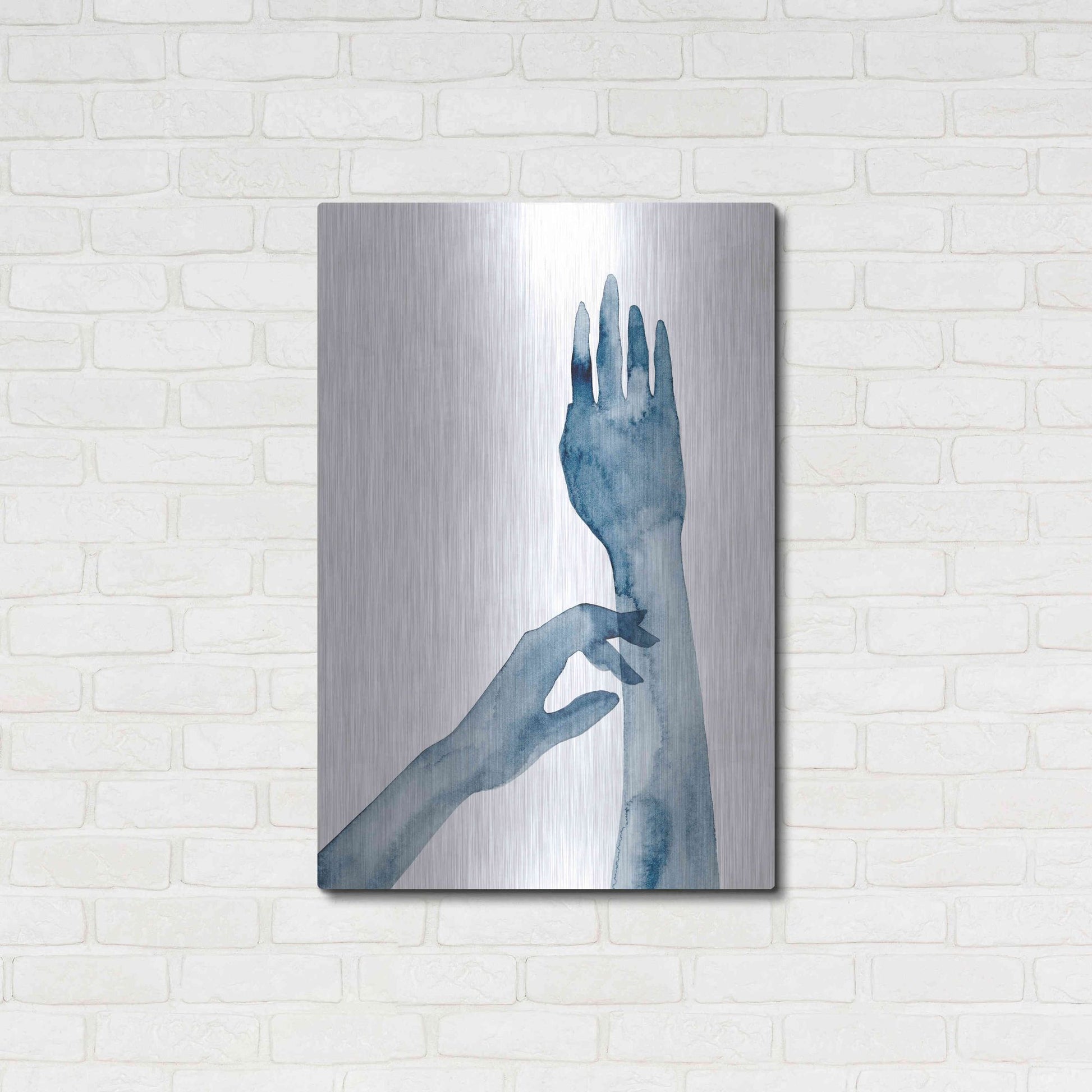 Luxe Metal Art 'Shadow Hands II' by Grace Popp, Metal Wall Art,24x36