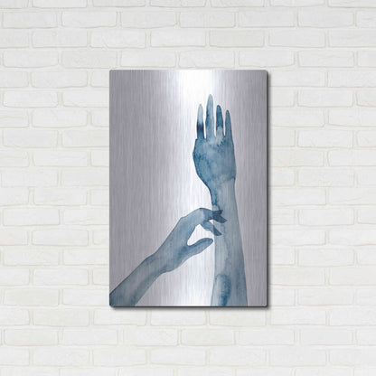 Luxe Metal Art 'Shadow Hands II' by Grace Popp, Metal Wall Art,24x36