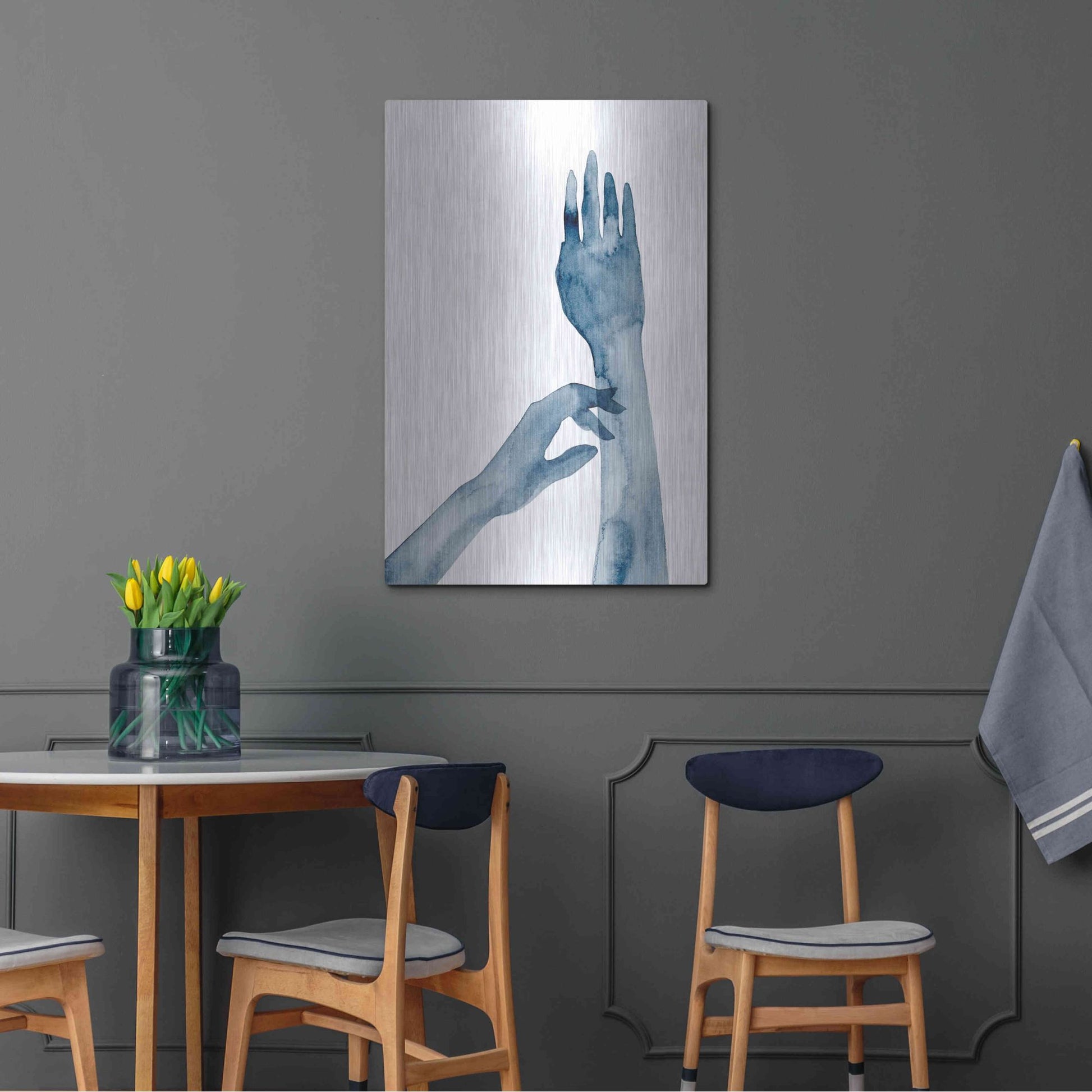 Luxe Metal Art 'Shadow Hands II' by Grace Popp, Metal Wall Art,24x36
