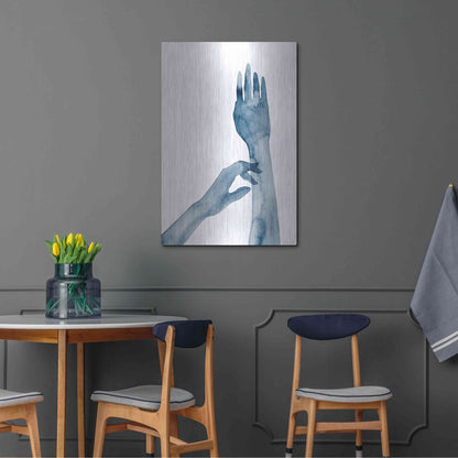 Luxe Metal Art 'Shadow Hands II' by Grace Popp, Metal Wall Art,24x36