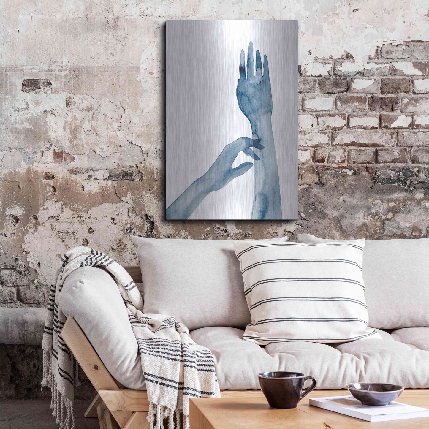 Luxe Metal Art 'Shadow Hands II' by Grace Popp, Metal Wall Art,24x36