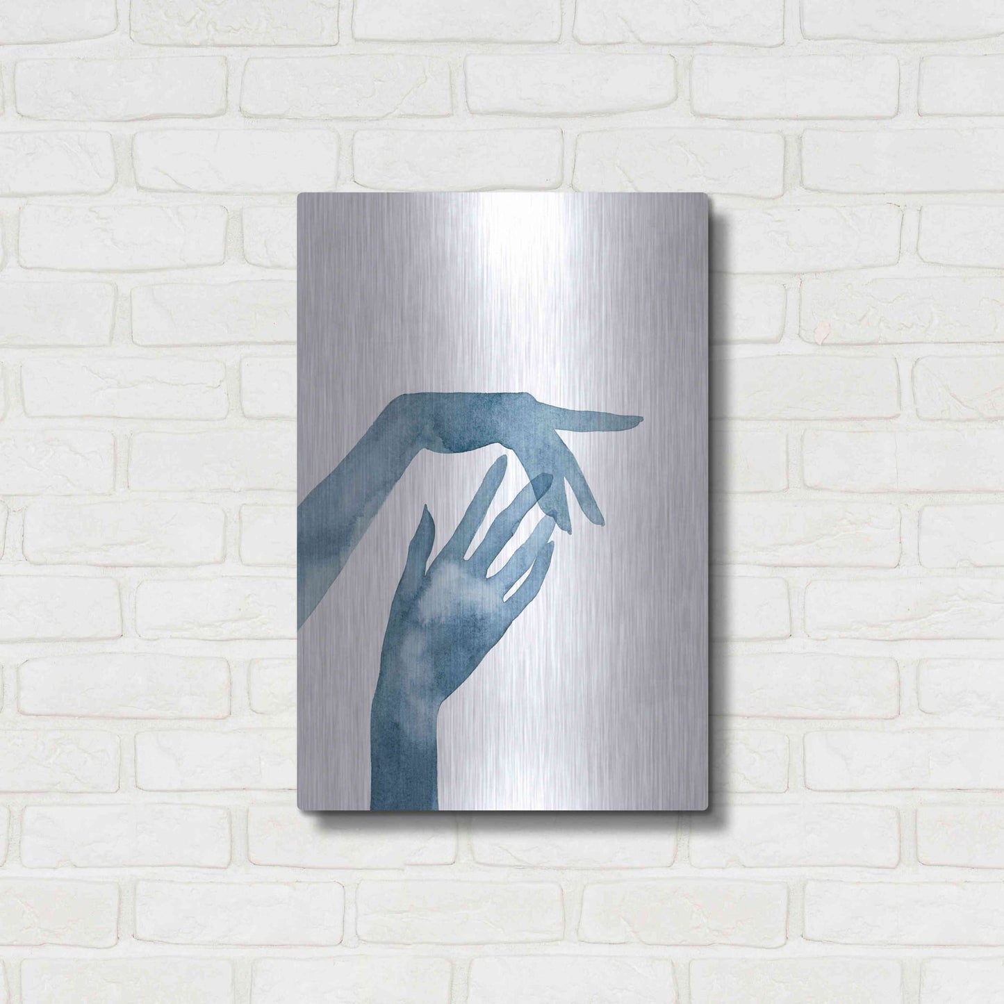 Luxe Metal Art 'Shadow Hands III' by Grace Popp, Metal Wall Art,16x24