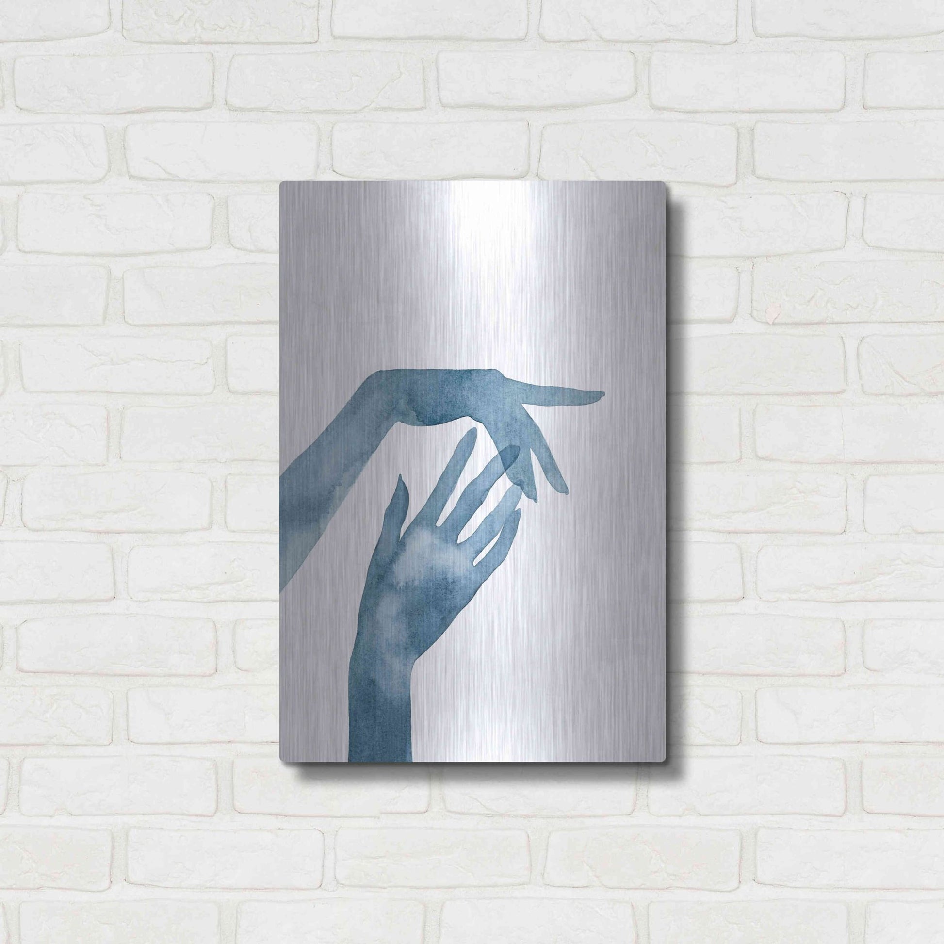 Luxe Metal Art 'Shadow Hands III' by Grace Popp, Metal Wall Art,16x24