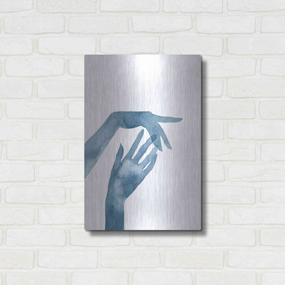 Luxe Metal Art 'Shadow Hands III' by Grace Popp, Metal Wall Art,16x24