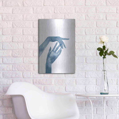 Luxe Metal Art 'Shadow Hands III' by Grace Popp, Metal Wall Art,16x24