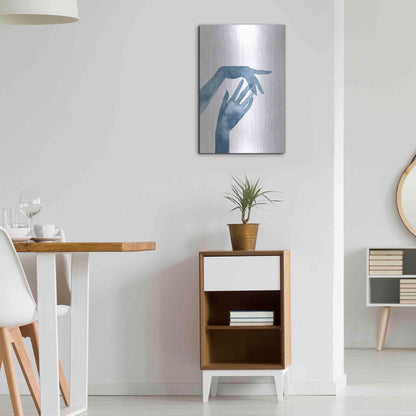 Luxe Metal Art 'Shadow Hands III' by Grace Popp, Metal Wall Art,16x24