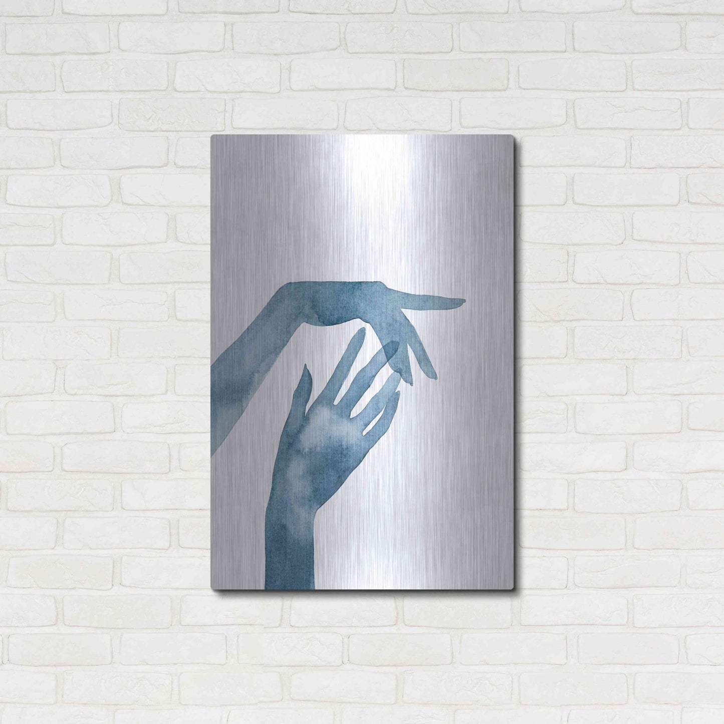 Luxe Metal Art 'Shadow Hands III' by Grace Popp, Metal Wall Art,24x36