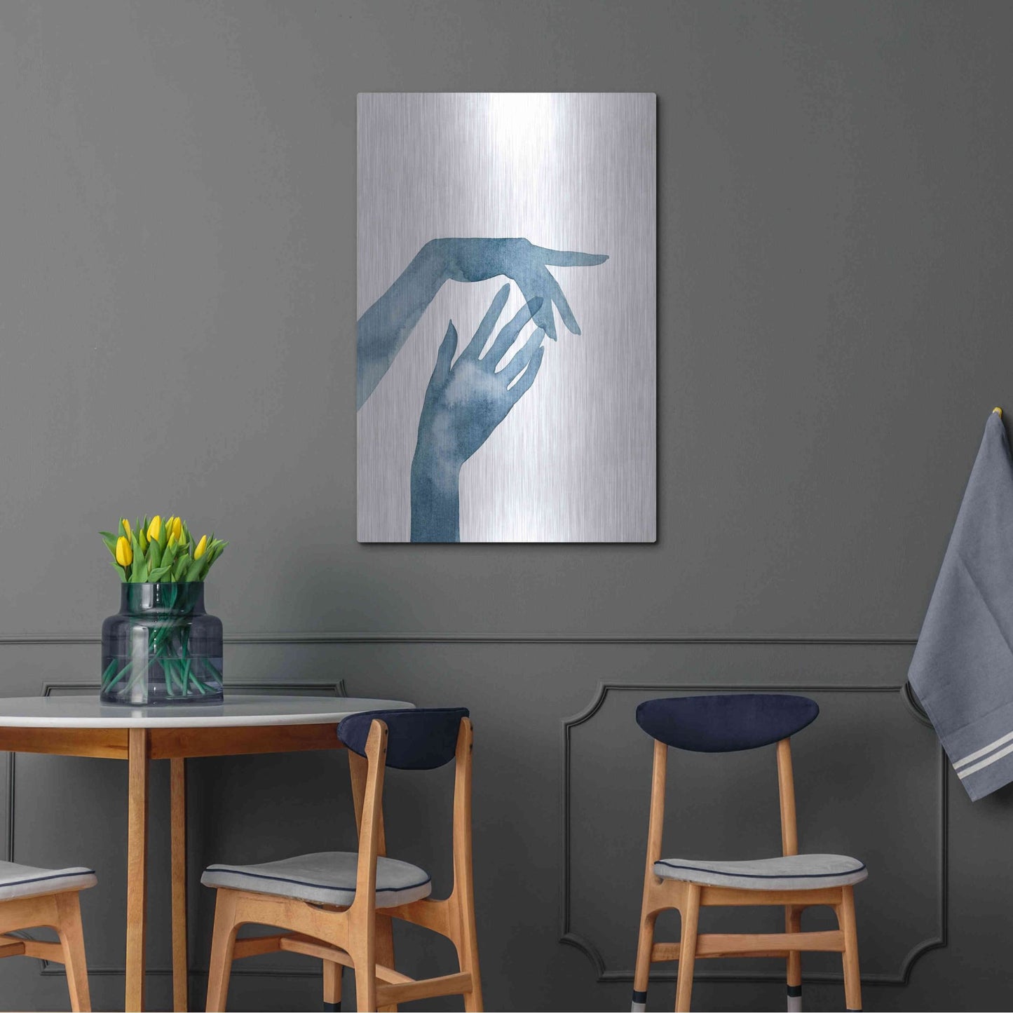 Luxe Metal Art 'Shadow Hands III' by Grace Popp, Metal Wall Art,24x36