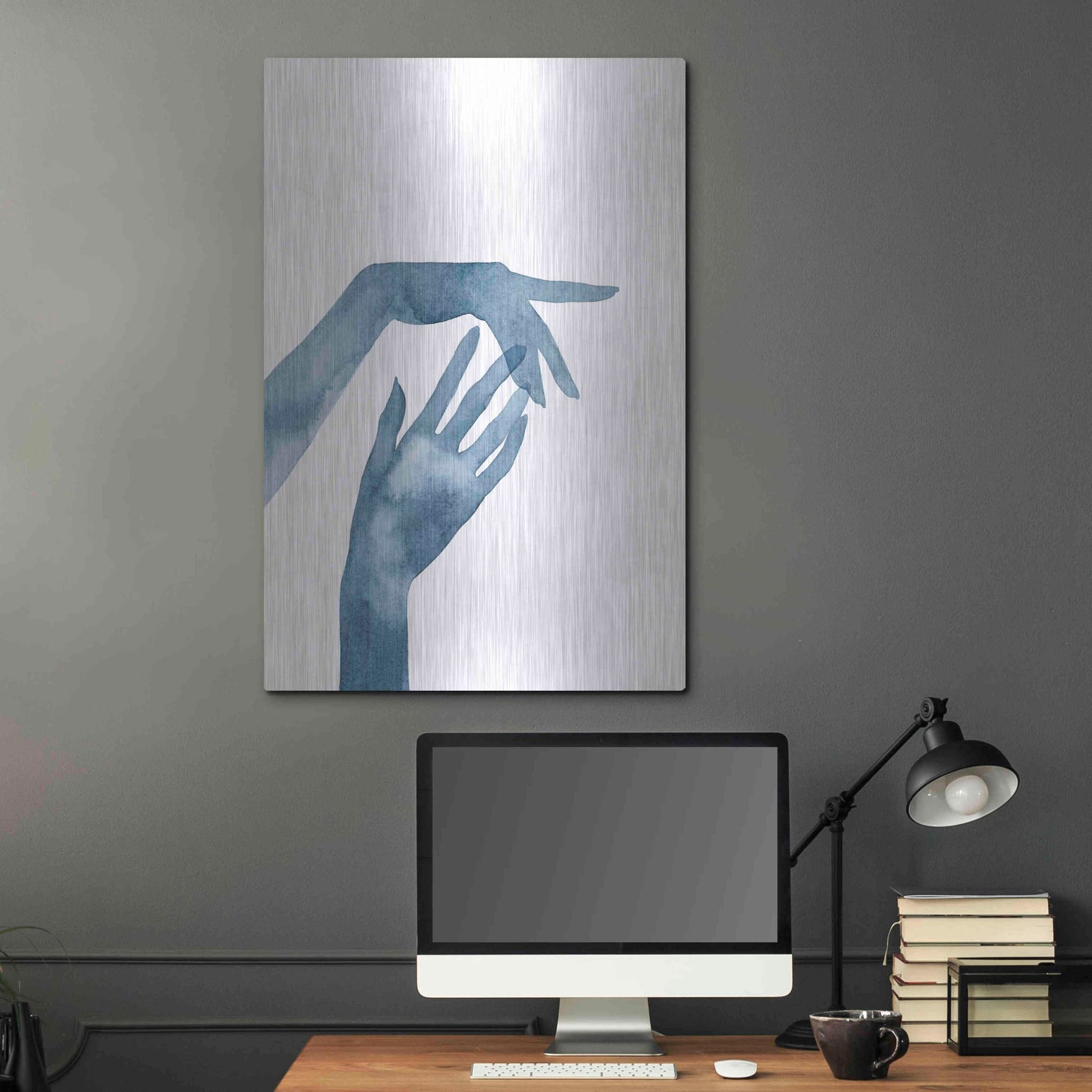 Luxe Metal Art 'Shadow Hands III' by Grace Popp, Metal Wall Art,24x36