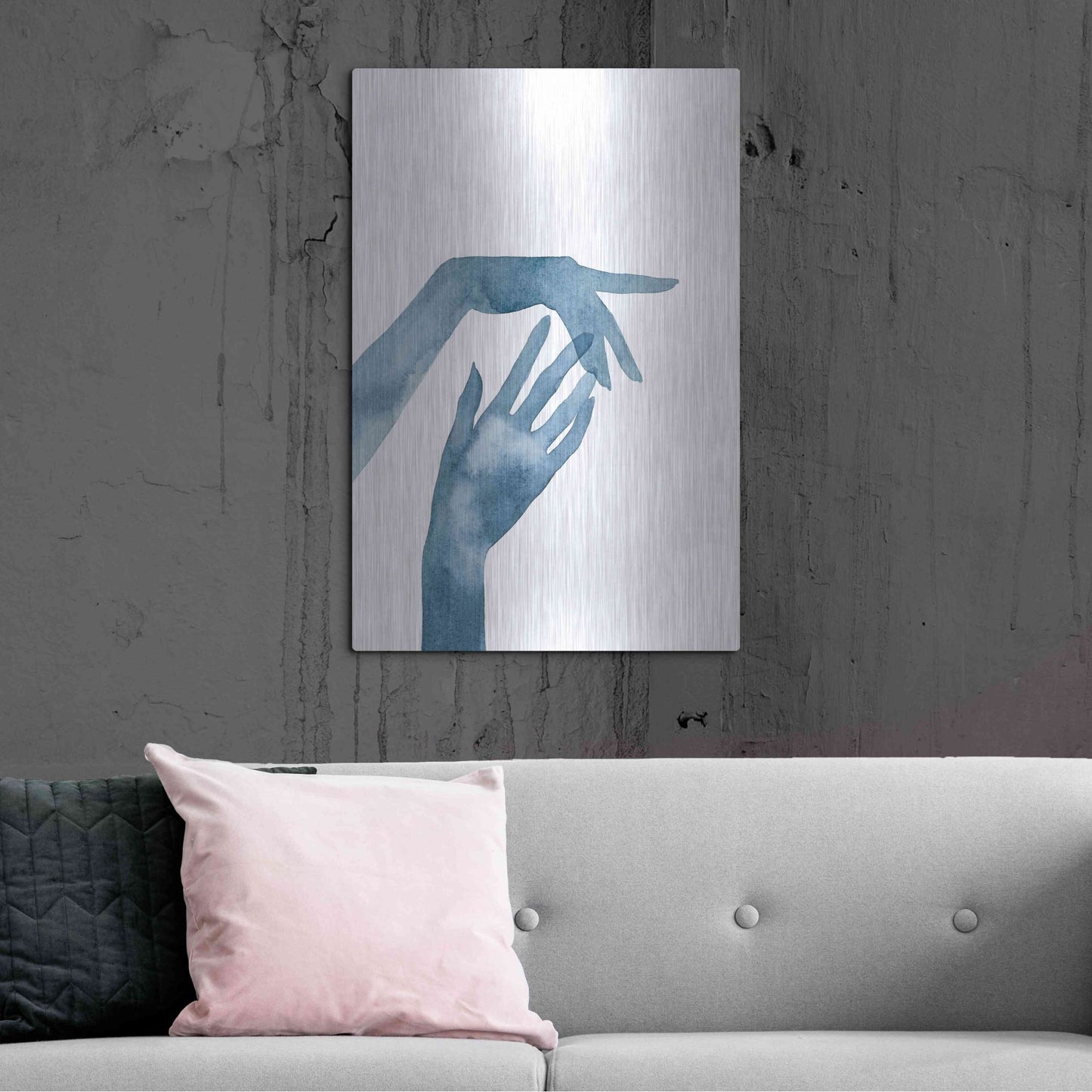 Luxe Metal Art 'Shadow Hands III' by Grace Popp, Metal Wall Art,24x36