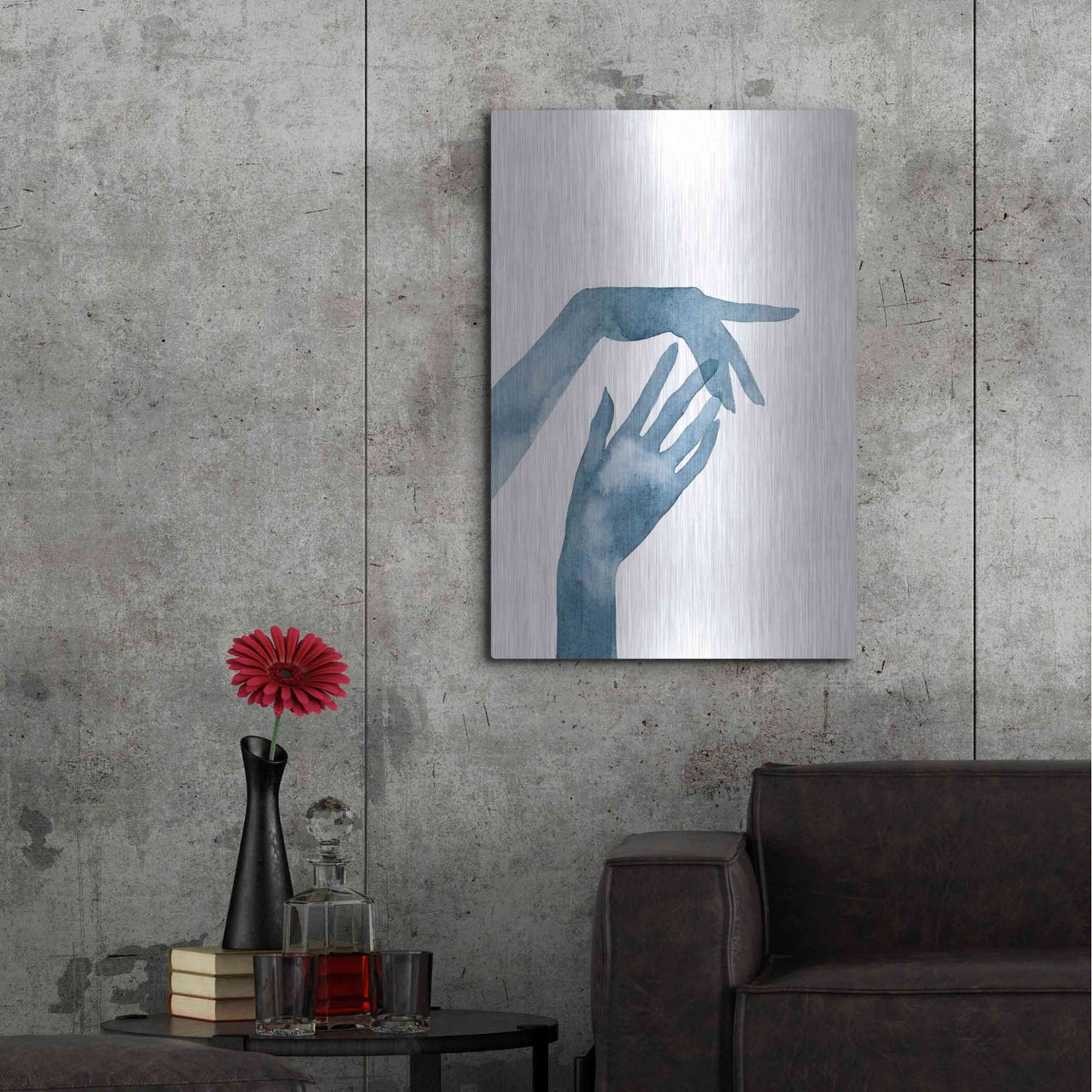 Luxe Metal Art 'Shadow Hands III' by Grace Popp, Metal Wall Art,24x36