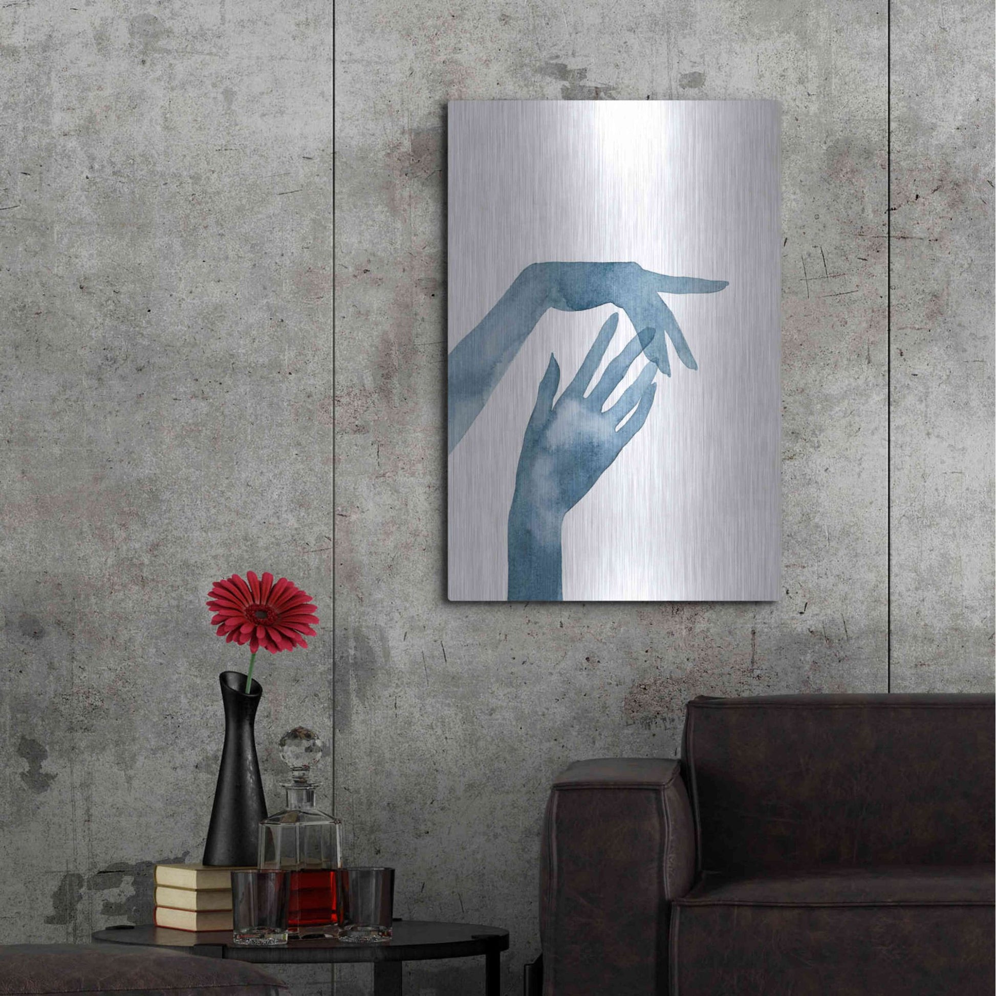 Luxe Metal Art 'Shadow Hands III' by Grace Popp, Metal Wall Art,24x36
