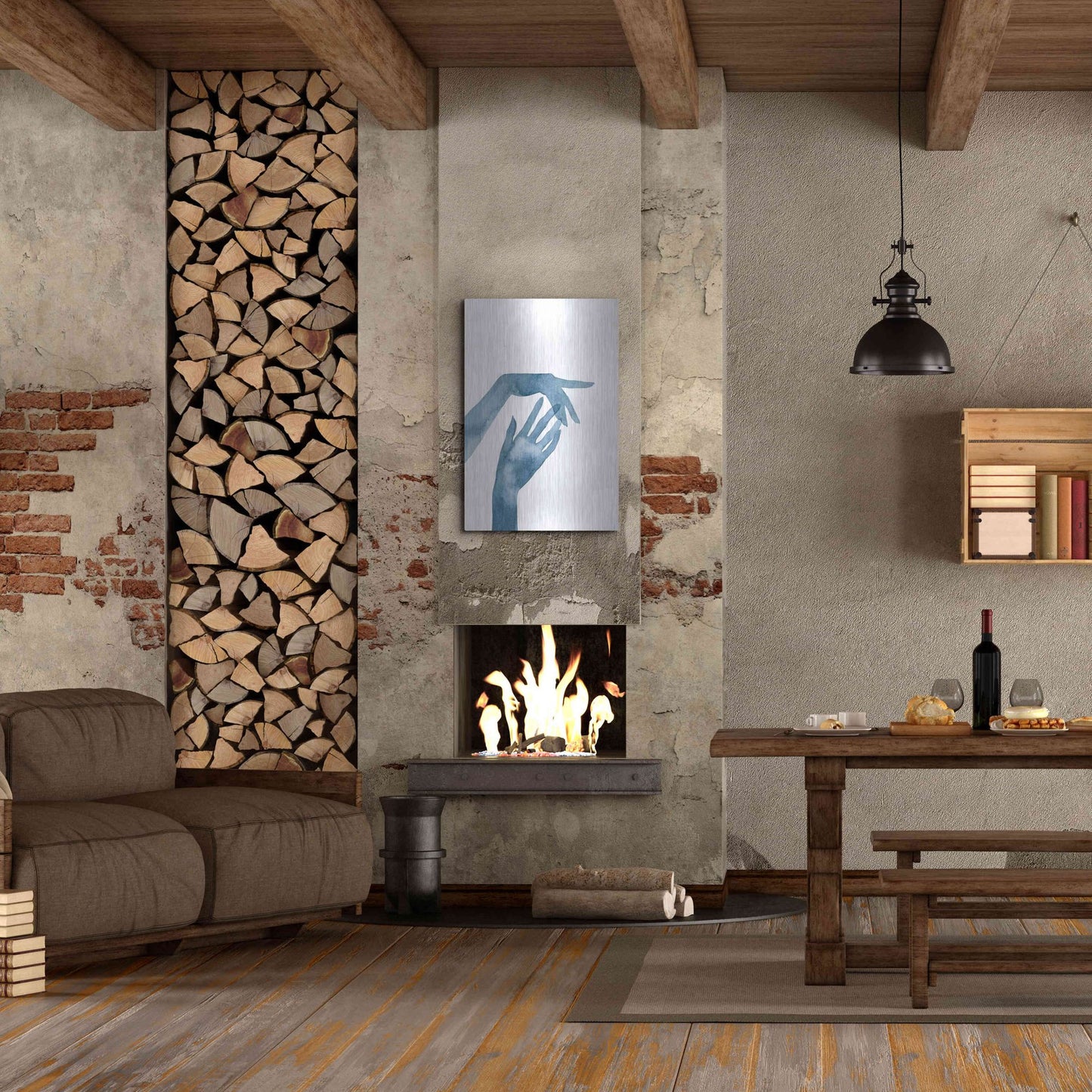 Luxe Metal Art 'Shadow Hands III' by Grace Popp, Metal Wall Art,24x36