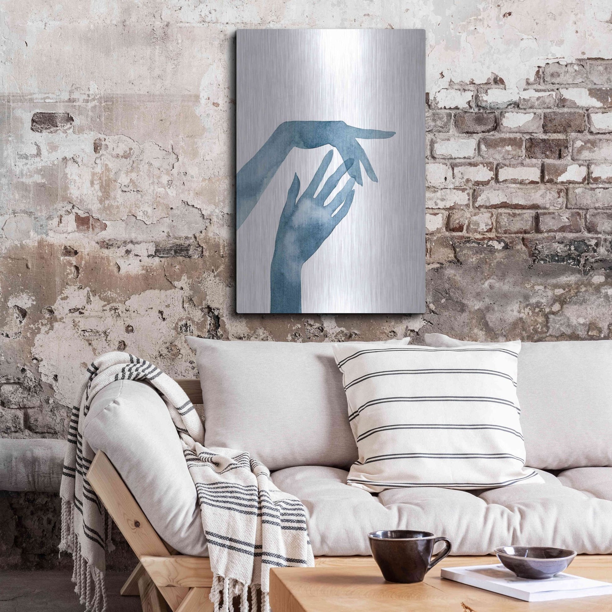 Luxe Metal Art 'Shadow Hands III' by Grace Popp, Metal Wall Art,24x36