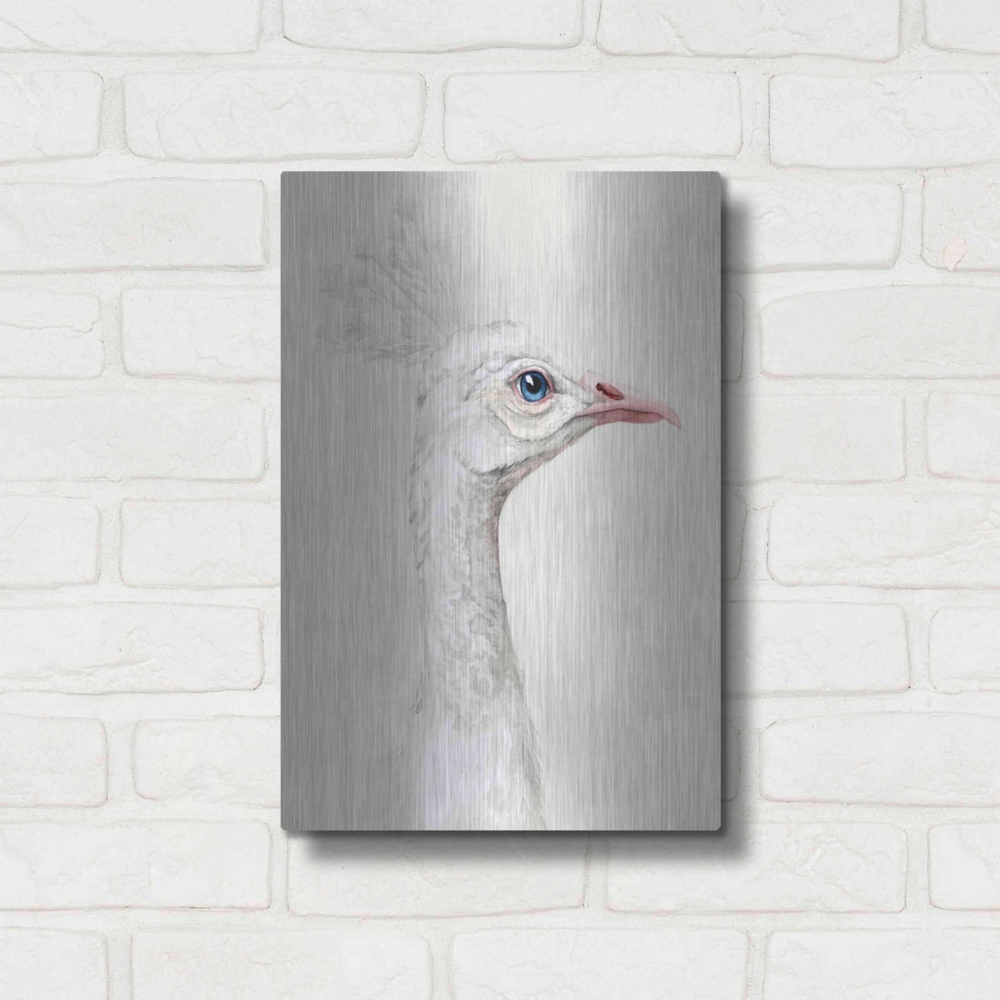 Luxe Metal Art 'Alpine Peacock I' by Grace Popp, Metal Wall Art,12x16