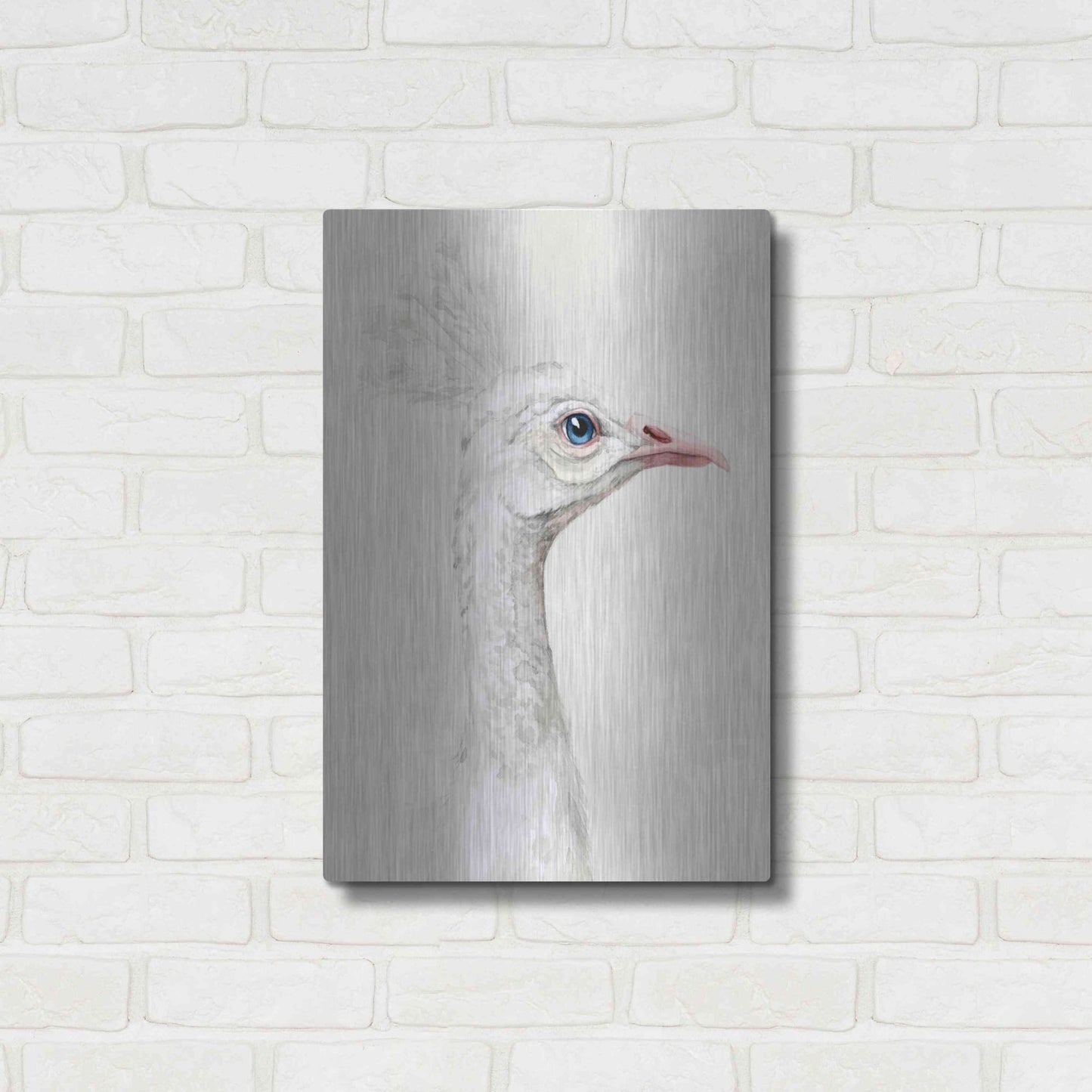 Luxe Metal Art 'Alpine Peacock I' by Grace Popp, Metal Wall Art,16x24