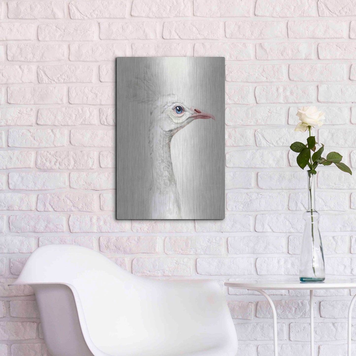 Luxe Metal Art 'Alpine Peacock I' by Grace Popp, Metal Wall Art,16x24