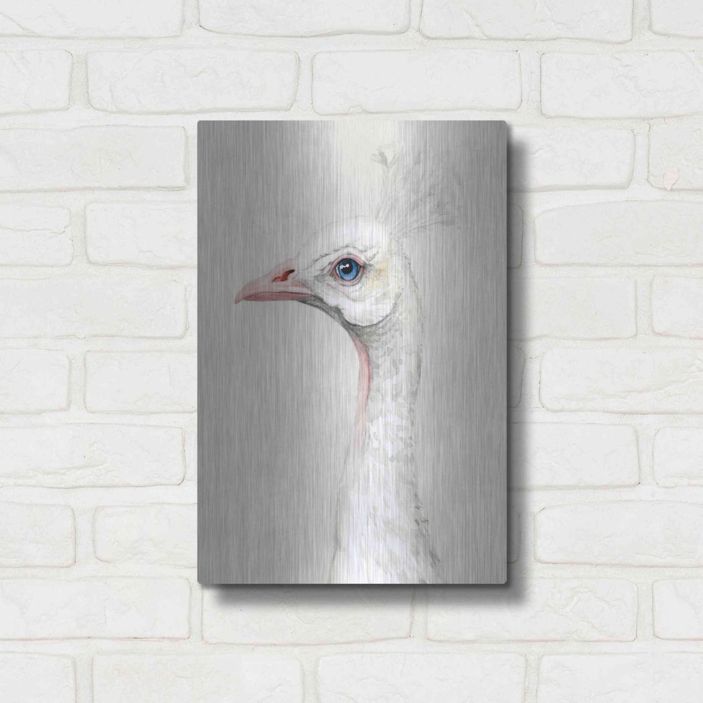 Luxe Metal Art 'Alpine Peacock II' by Grace Popp, Metal Wall Art,12x16