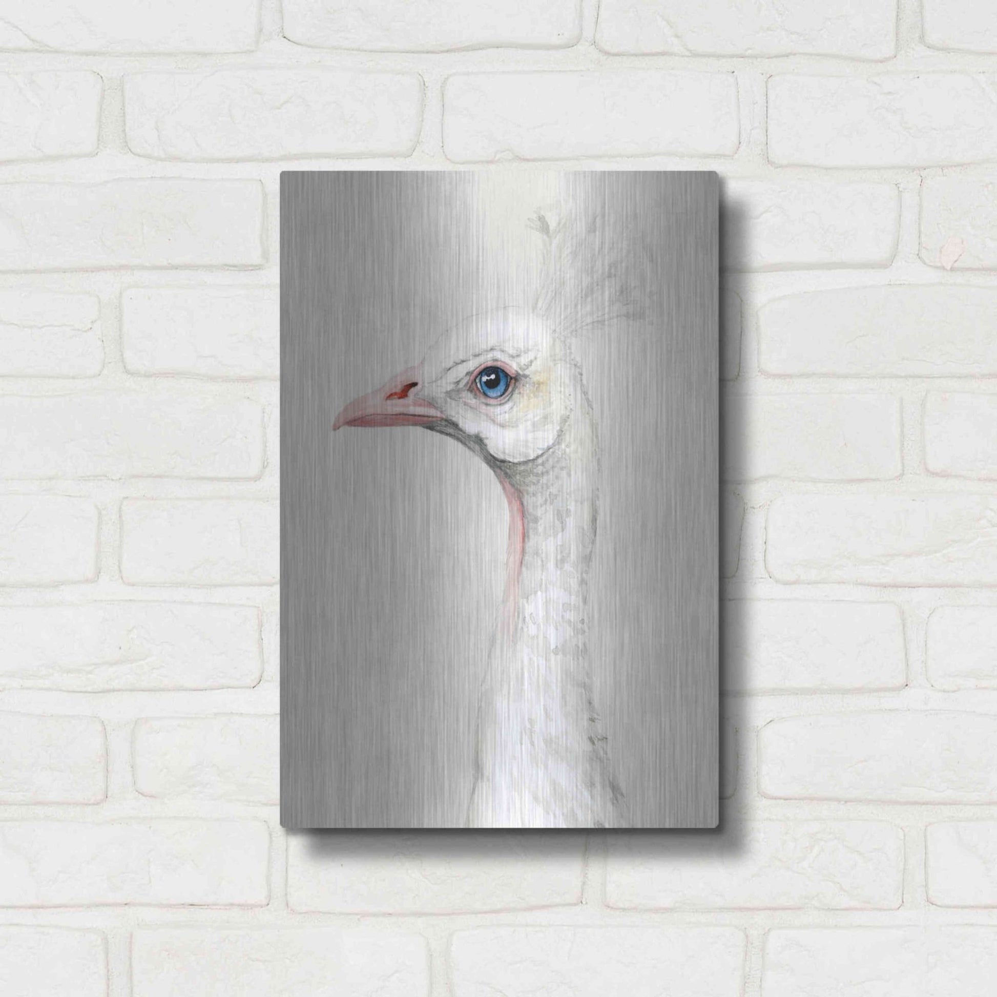 Luxe Metal Art 'Alpine Peacock II' by Grace Popp, Metal Wall Art,12x16