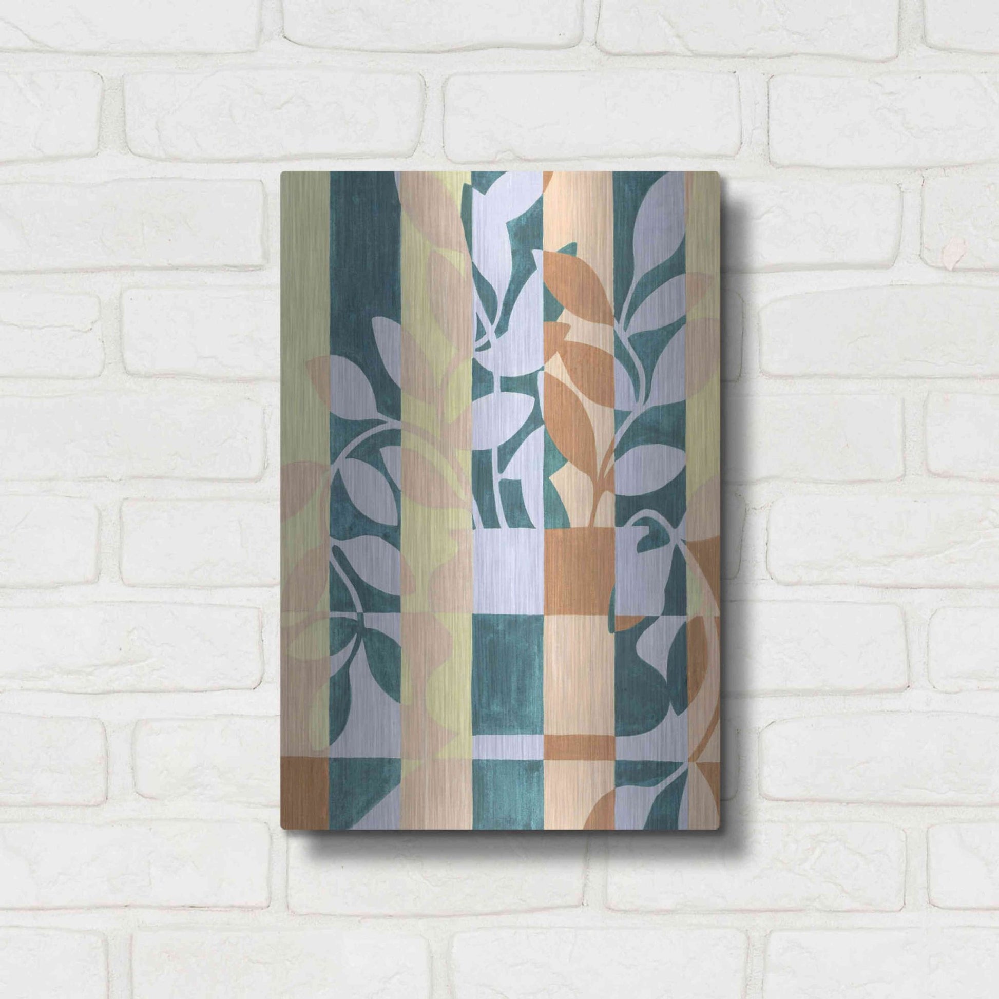 Luxe Metal Art 'Checkered Cutting I' by Grace Popp, Metal Wall Art,12x16