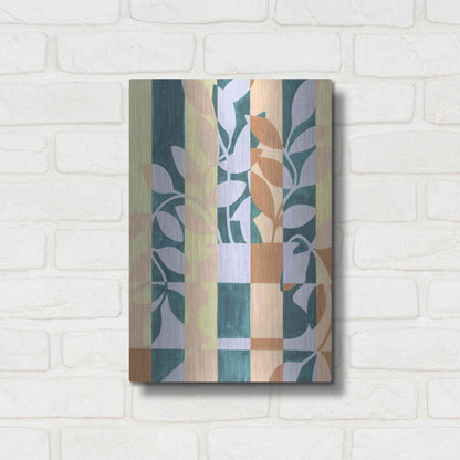 Luxe Metal Art 'Checkered Cutting I' by Grace Popp, Metal Wall Art,12x16