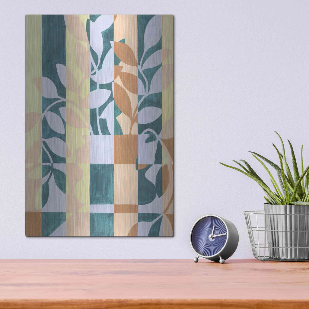 Luxe Metal Art 'Checkered Cutting I' by Grace Popp, Metal Wall Art,12x16