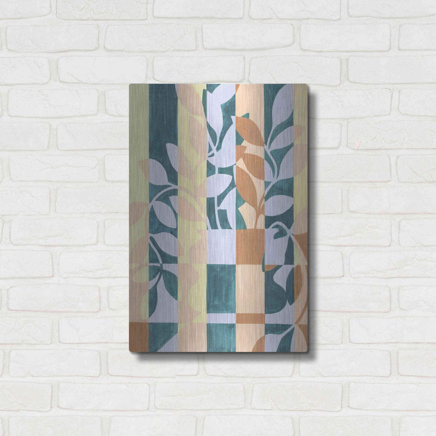 Luxe Metal Art 'Checkered Cutting I' by Grace Popp, Metal Wall Art,16x24