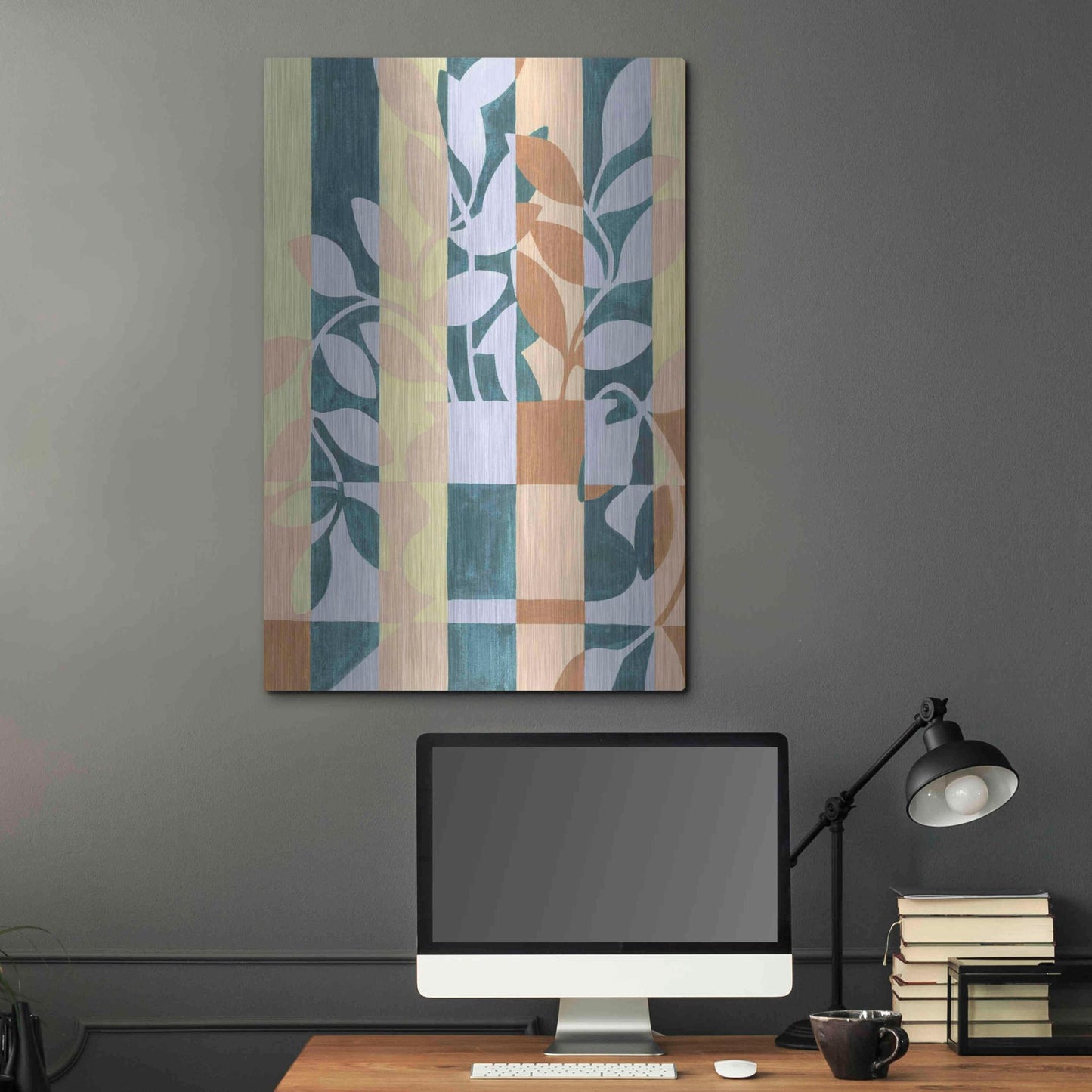 Luxe Metal Art 'Checkered Cutting I' by Grace Popp, Metal Wall Art,24x36