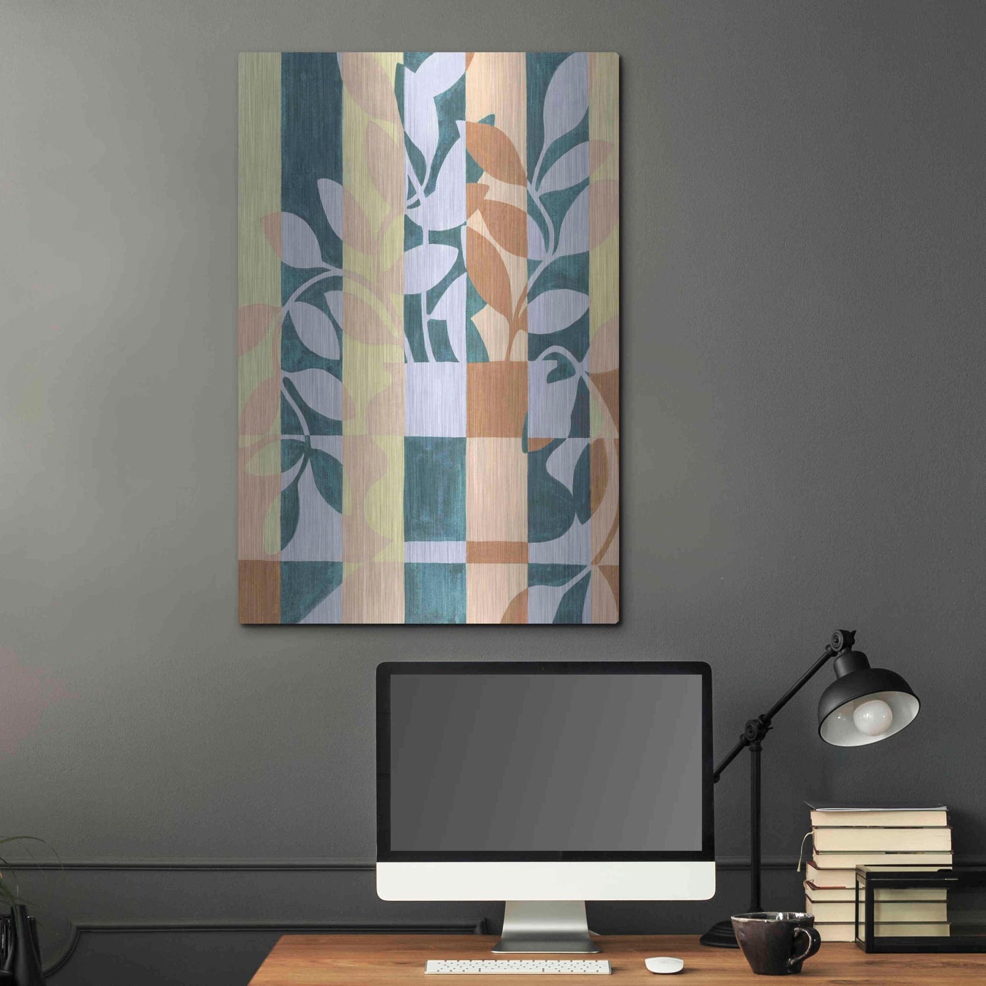 Luxe Metal Art 'Checkered Cutting I' by Grace Popp, Metal Wall Art,24x36