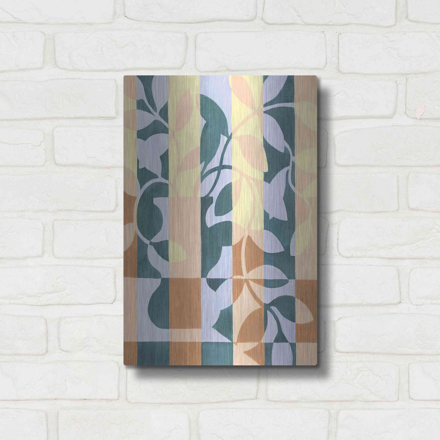 Luxe Metal Art 'Checkered Cutting II' by Grace Popp, Metal Wall Art,12x16