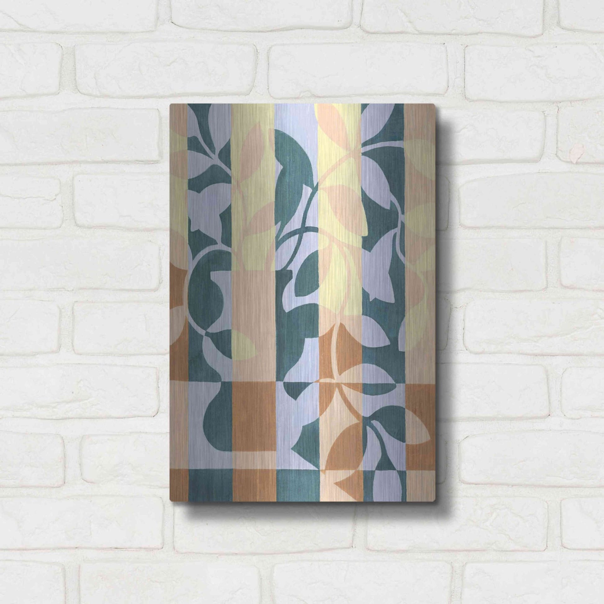 Luxe Metal Art 'Checkered Cutting II' by Grace Popp, Metal Wall Art,12x16