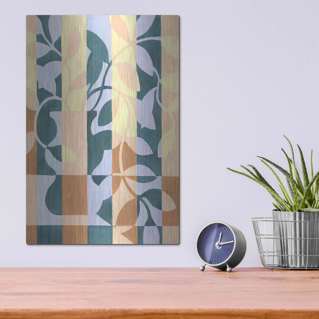 Luxe Metal Art 'Checkered Cutting II' by Grace Popp, Metal Wall Art,12x16