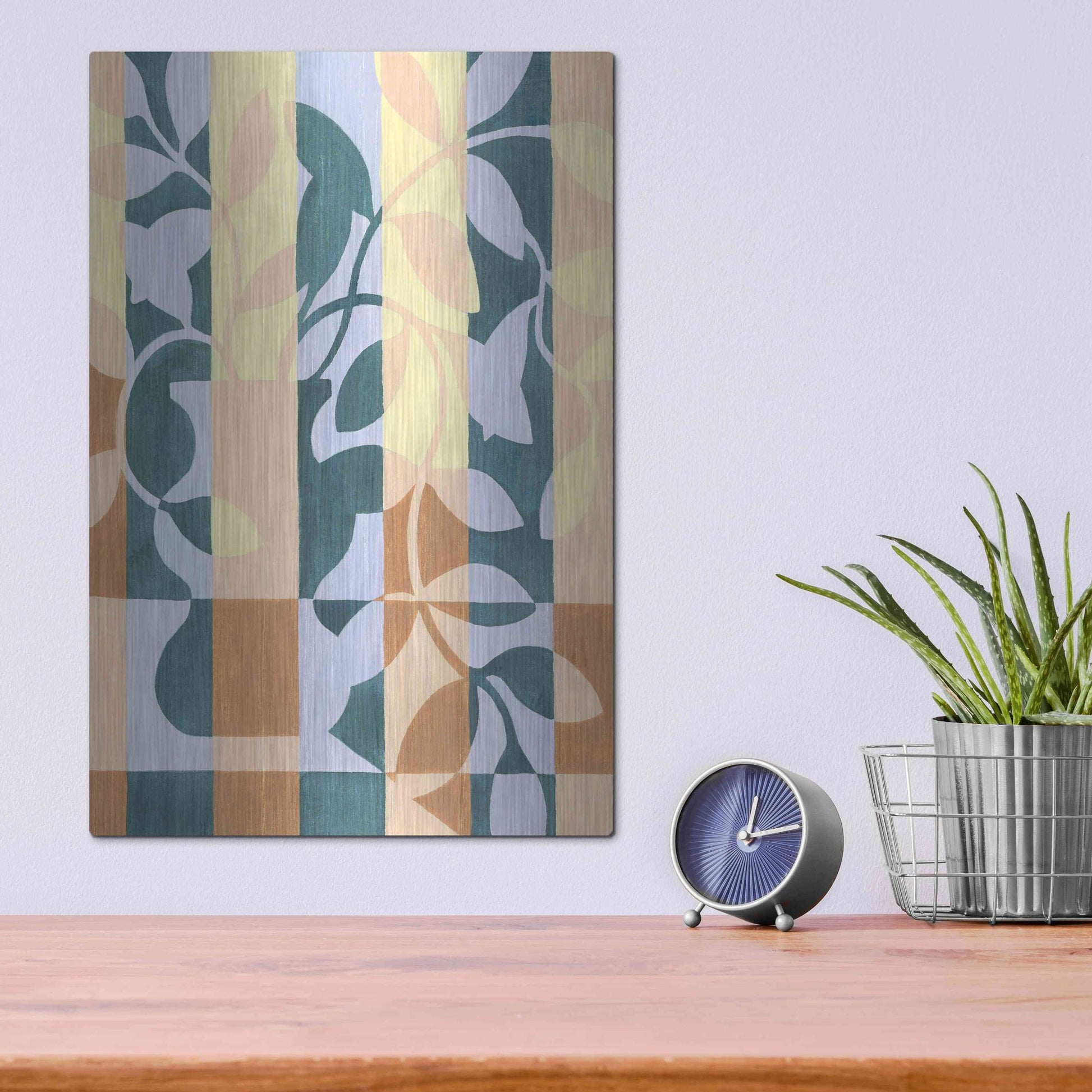 Luxe Metal Art 'Checkered Cutting II' by Grace Popp, Metal Wall Art,12x16