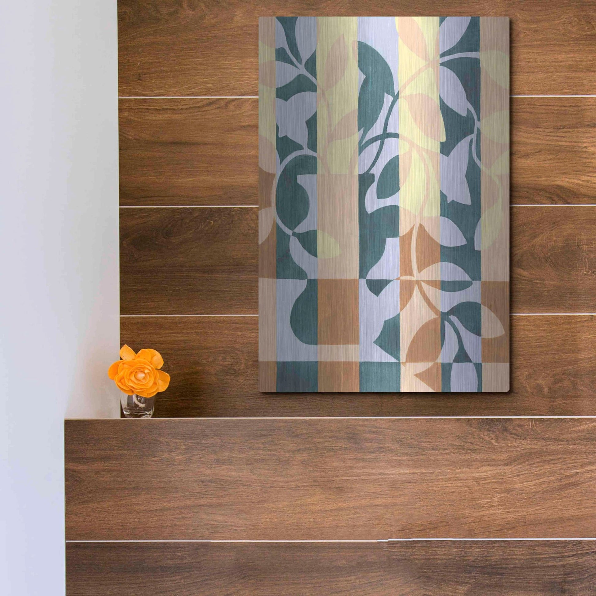 Luxe Metal Art 'Checkered Cutting II' by Grace Popp, Metal Wall Art,12x16